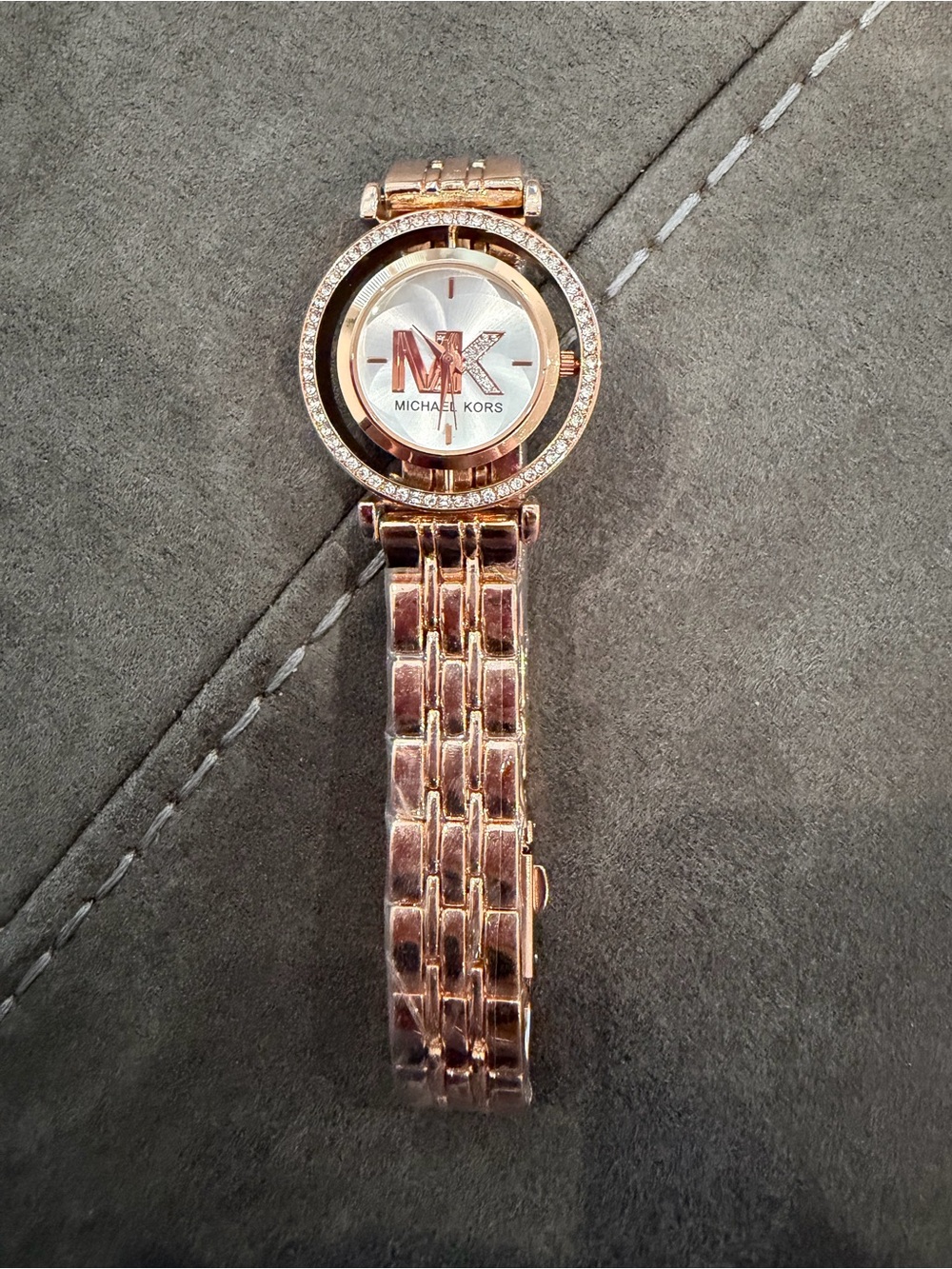 Michael Kors Rose Gold Crystal MK Logo Women's Watch